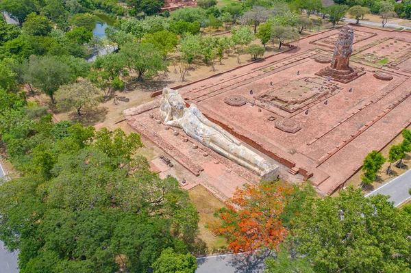 Vista Aérea Superior Templo Província Ayutthaya Sukhothai Perto Cidade Bangkok — Fotografia de Stock