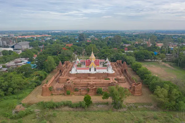 Vista Aérea Superior Templo Província Ayutthaya Sukhothai Perto Cidade Bangkok — Fotografia de Stock