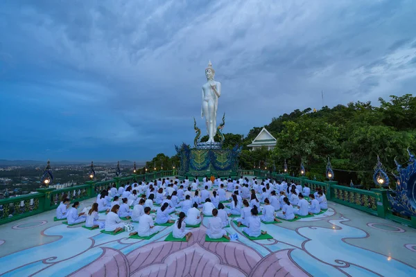 Zyklus Menschlicher Lebensatmung Und Langsamer Herzschlag Mit Entspannter Meditation Wat — Stockfoto