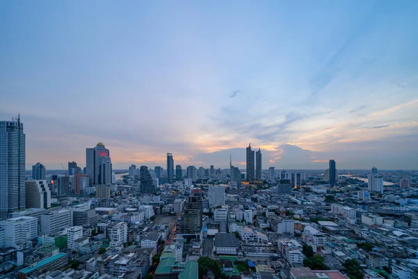 Aerial View Bangkok Downtown Skyline Road Street Thailand Financial District — Stock Photo, Image