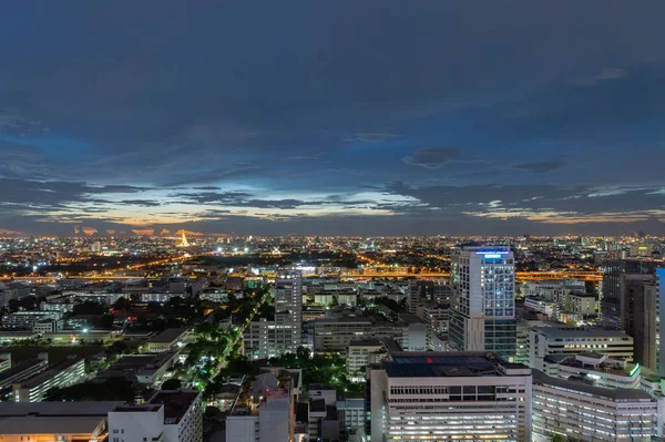 Aerial View Bangkok Downtown Skyline Road Street Thailand Financial District — Stock Photo, Image