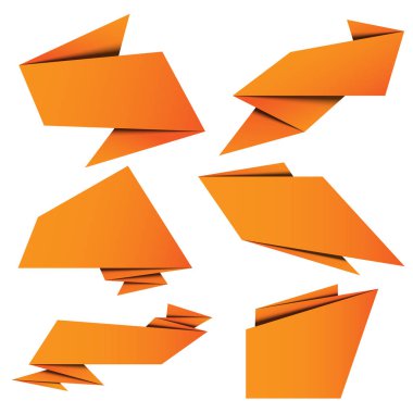 afiş origami kağıt vektör tasarımı ile ayarla