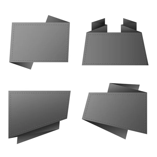 Set Banner Papel Origami Con Diseño Vectorial — Vector de stock