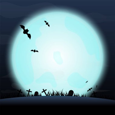 çizgi film halloween sezon siluet arka plan vektör tasarımı ile