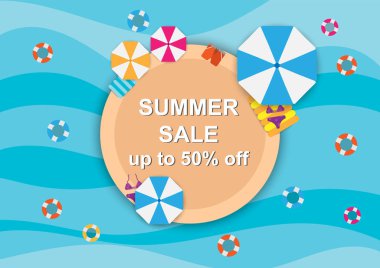 yaz satış afiş promosyon şablon vektör tasarımı ile