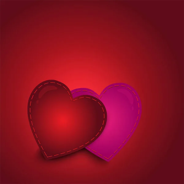 Amor Día San Valentín Fondo Corazón Rojo Con Diseño Vectorial — Vector de stock