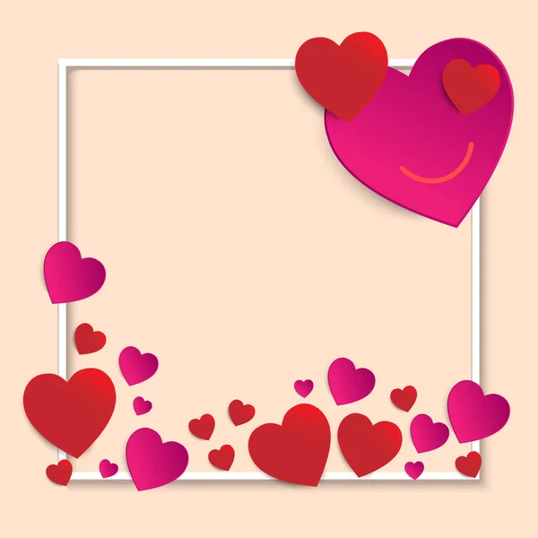 Sevgililer Günü Arka Plan Vektör Tasarımı Ile Kırmızı Kalp Seviyorum — Stok Vektör