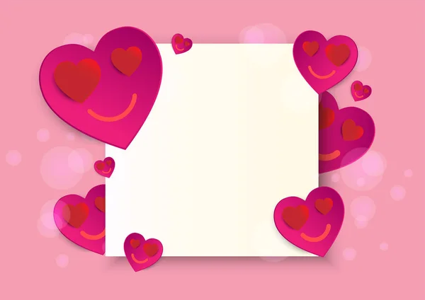 Sevgililer Günü Arka Plan Vektör Tasarımı Ile Kırmızı Kalp Seviyorum — Stok Vektör