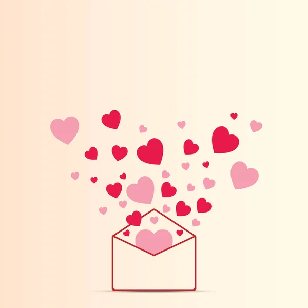 Amor Día San Valentín Fondo Corazón Rojo Con Diseño Vectorial — Archivo Imágenes Vectoriales