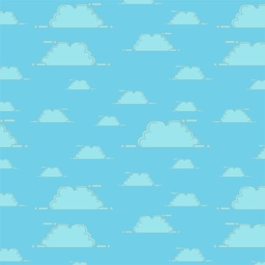 desen sorunsuz gökyüzü bulut mavi arka plan ile düz çizmek