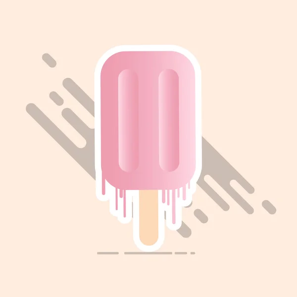 Flaches Design Eis Sommer Mit Süßen Speisen — Stockvektor