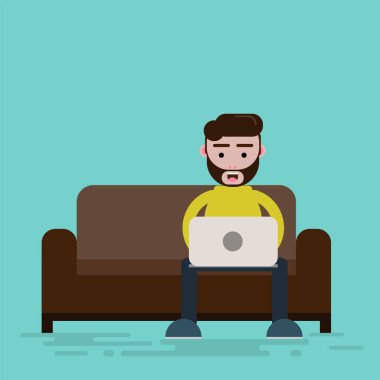 düz tasarım serbest adam ve dış çalışma ofisi