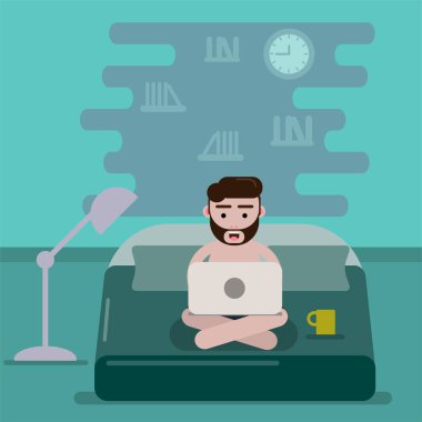 düz tasarım serbest adam ve dış çalışma ofisi