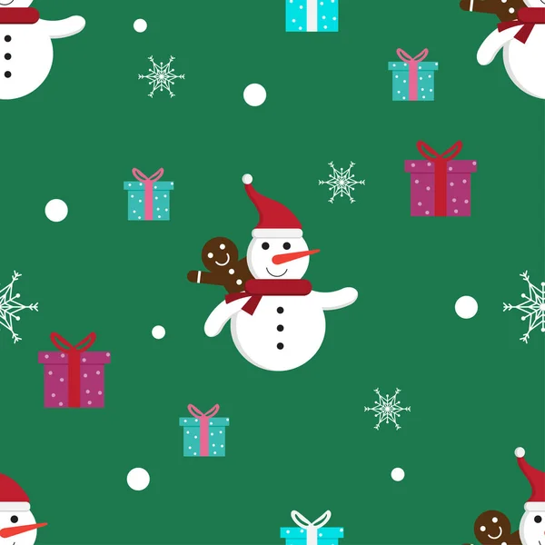Cartoon Christmas Holiday Pattern Seamless Background Vector Design — Stock Vector