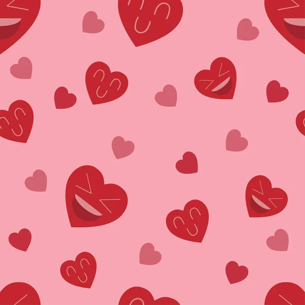 Modèle Coeur Fond Sans Couture Fête Saint Valentin Avec Design — Image vectorielle