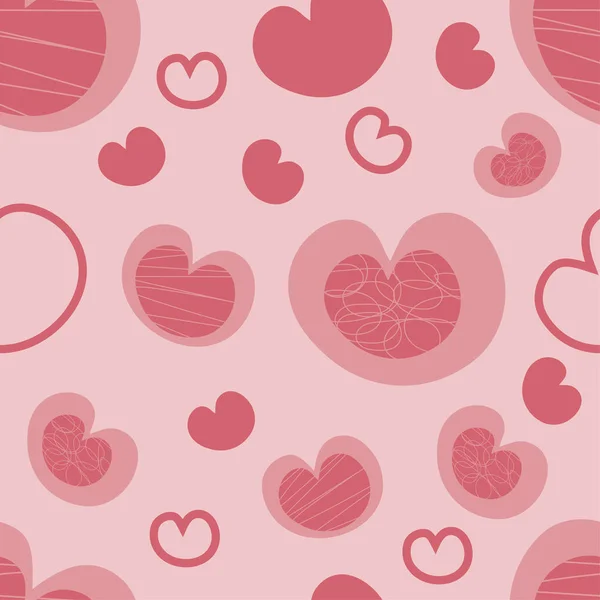 Modèle Coeur Fond Sans Couture Fête Saint Valentin Avec Design — Image vectorielle