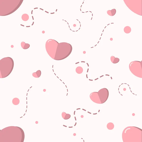 Heart Pattern Seamless Background Holiday Valentine Day Vector Design — Stock Vector