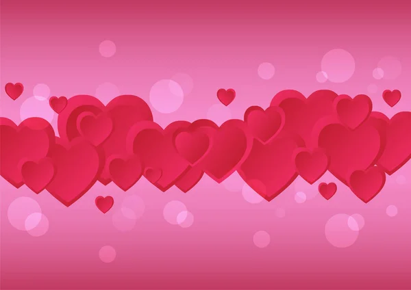 Valentines Day Background Love Heart Design Blur Bokeh Art — Stock Vector