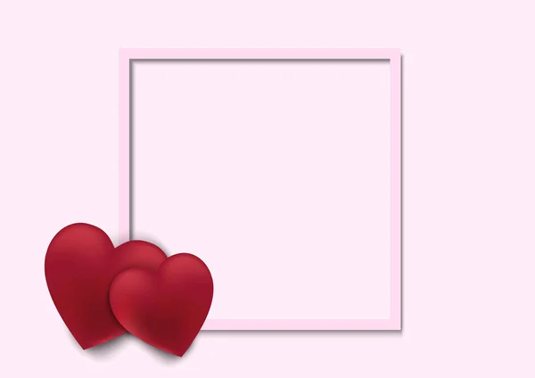 Valentinstag Hintergrund Und Liebe Herz Design Mit Süßer Freundin — Stockvektor