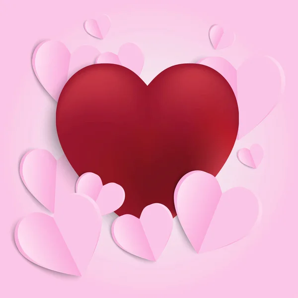 Valentijnsdag achtergrond en liefde hart — Stockvector