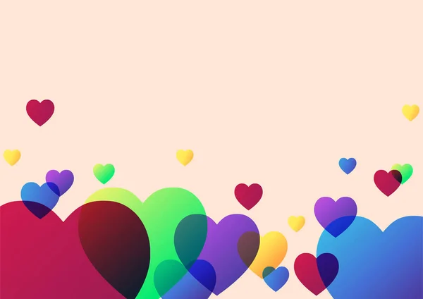 Raindow San Valentín Fondo Del Día Amor Corazón Con Diseño — Archivo Imágenes Vectoriales