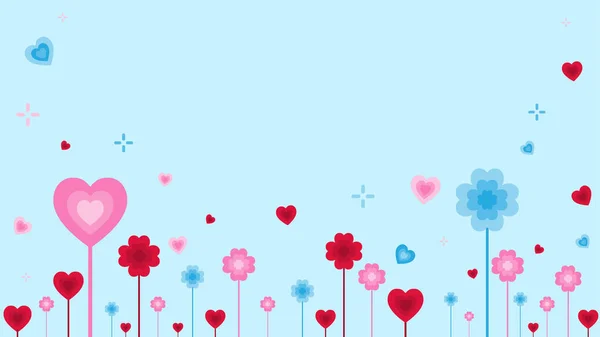 Tło Miłość Serce Walentynki Projektowania Słodkie Dziewczyna — Wektor stockowy