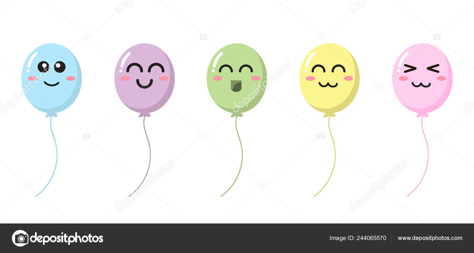 Cartoon Kawaii Happy Birthday Holiday Concept Character Happy Stock Vector C Life Killer 30 Hotmail Com