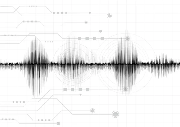 Ligne onde sonore fond abstrait — Image vectorielle