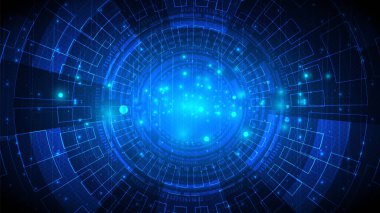 Yüksek teknolojili dijital veri bağlantı sistemi ve bilgisayar elektroniğiyle devre teknolojisi arkaplanı