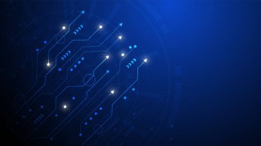 Yüksek teknolojili dijital veri bağlantı sistemi ve bilgisayar elektroniğiyle devre teknolojisi arkaplanı