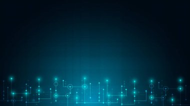 Yüksek teknolojili dijital veri bağlantı sistemi ve bilgisayar elektroniğiyle devre teknolojisi arkaplanı