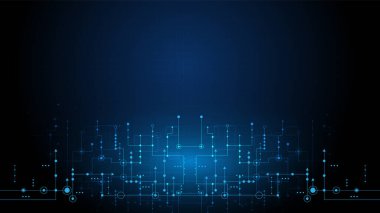 Yüksek teknolojili dijital veri bağlantı sistemi ve bilgisayar elektronik desing ile devre teknolojisi arka planı