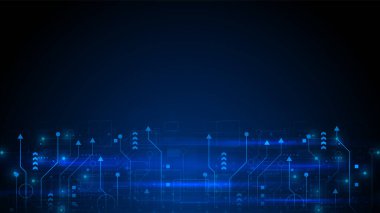 Yüksek teknolojili dijital veri bağlantı sistemi ve bilgisayar elektronik desing ile devre teknolojisi arka planı