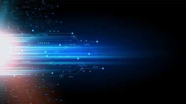 Yüksek teknolojili dijital veri bağlantı sistemi ve bilgisayar elektronik desing ile devre teknolojisi arka planı