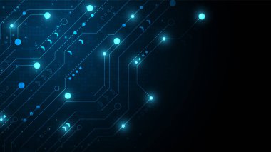 Yüksek teknolojili dijital veri bağlantı sistemi ve bilgisayar elektronik desing ile devre teknolojisi arka planı