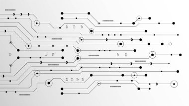 Yüksek teknolojili dijital veri bağlantı sistemi ve bilgisayar elektronik desing ile devre teknolojisi arka planı