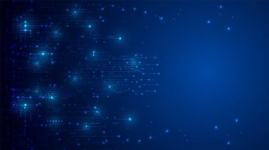 Yüksek teknolojili dijital veri bağlantı sistemi ve bilgisayar elektronik desing ile devre teknolojisi arka planı