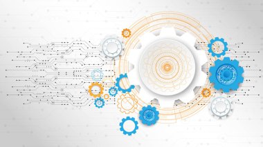 Yüksek teknolojili dijital veri bağlantı sistemi ve bilgisayar elektronik desing ile devre teknolojisi arka planı