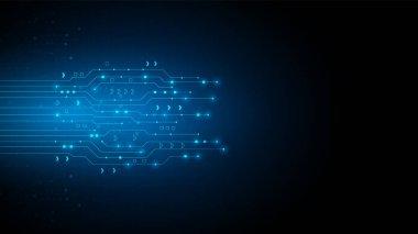 Yüksek teknolojili dijital veri bağlantı sistemi ve bilgisayar elektronik desing ile devre teknolojisi arka planı