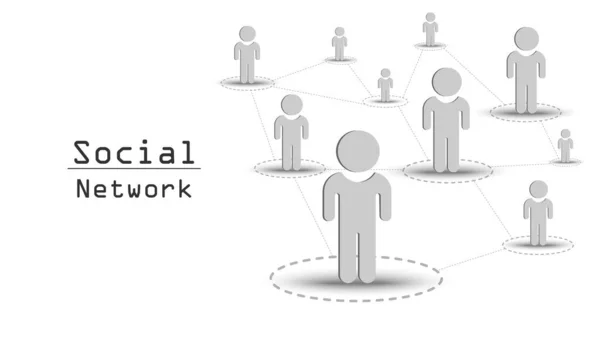 Rede Social Conectada Sistema Circuito Tecnologia Símbolo Pessoas — Vetor de Stock