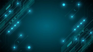 Yüksek teknolojili dijital veri bağlantı sistemi ve bilgisayar elektronik desing ile devre teknolojisi arka planı