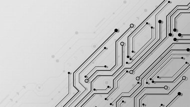 Yüksek teknolojili dijital veri bağlantı sistemi ve bilgisayar elektronik desing ile devre teknolojisi arka planı