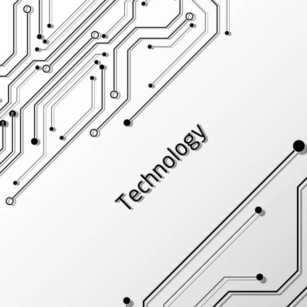 Fond Technologie Circuit Avec Système Connexion Données Numériques Haute Technologie — Image vectorielle