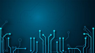Yüksek teknolojili dijital veri bağlantı sistemi ve bilgisayar elektronik desing ile devre teknolojisi arka planı