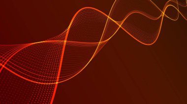 Canlı, parlak çizgileri olan dinamik dijital dalgalar. Bu soyut fütüristik grafik pürüzsüz veri akışını ve teknolojik kavramları gösteriyor.