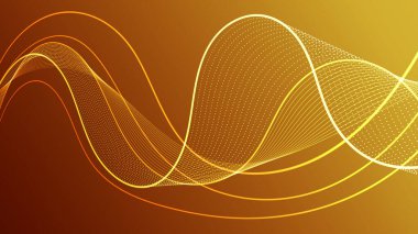 Parlak çizgileri olan soyut bir dijital arkaplan. Bu fütüristik grafik pürüzsüz enerji akışını ve teknolojik hareketi gösteriyor.