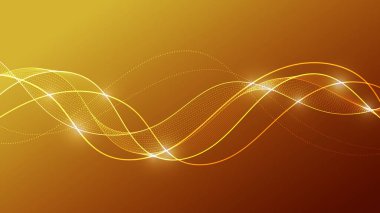 Parlak çizgileri olan soyut bir dijital arkaplan. Bu fütüristik grafik pürüzsüz enerji akışını ve teknolojik hareketi gösteriyor.