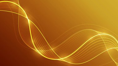 Parlak çizgileri olan soyut bir dijital arkaplan. Bu fütüristik grafik pürüzsüz enerji akışını ve teknolojik hareketi gösteriyor.