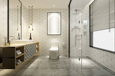 Lüks ile 3D işleme modern banyo dekor çini 