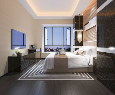 3D güzel Lüks Suit Otel tv ile oluşturma
